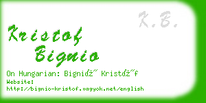 kristof bignio business card